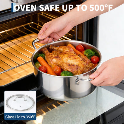 Stainless Steel Cookware Set with Lids
