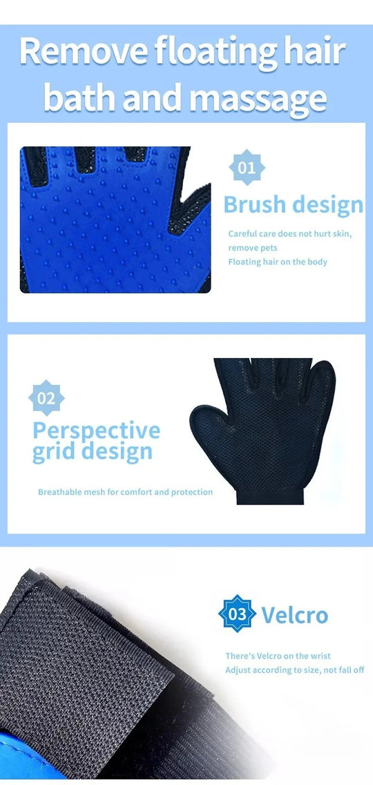 pet grooming glove deshedding tool