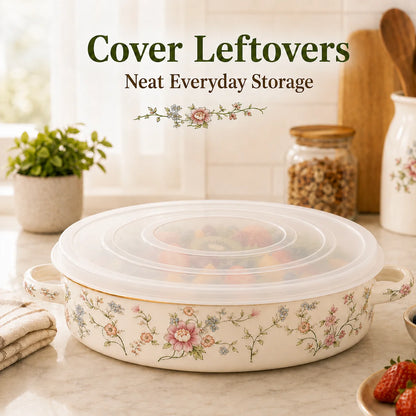 Enamel Pie Pan Vintage Floral