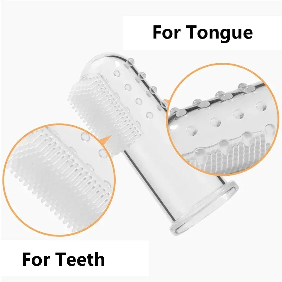 silicone finger toothbrush set for pets
