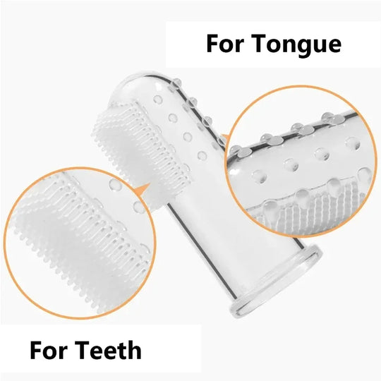 silicone finger toothbrush set for pets
