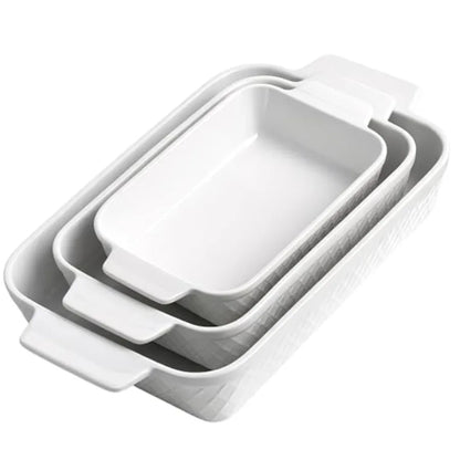3-Piece Stackable Bakeware Sets Dishwasher and Oven Safe