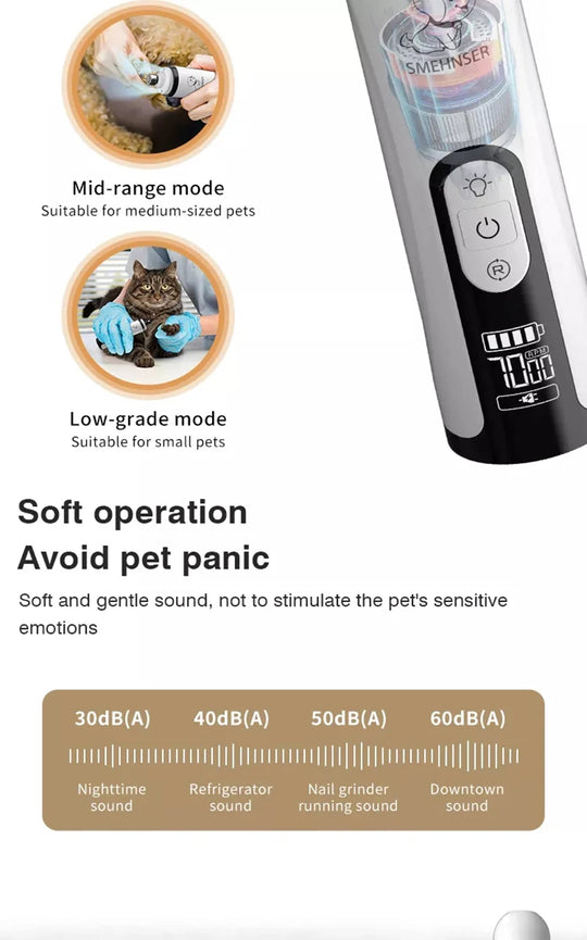 electric pet nail grinder With LED Light