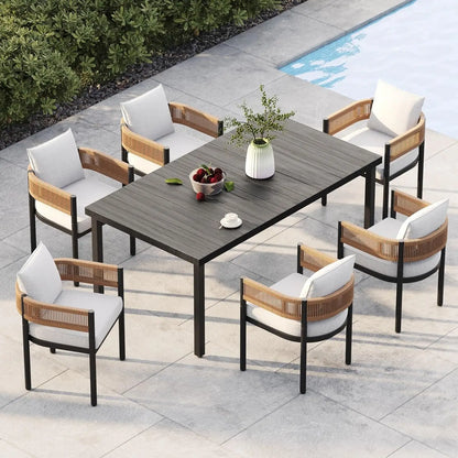 Patio Table and Chairs Set with Thickened Cushions