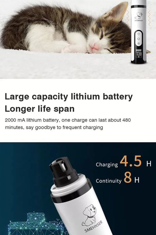 electric pet nail grinder With LED Light