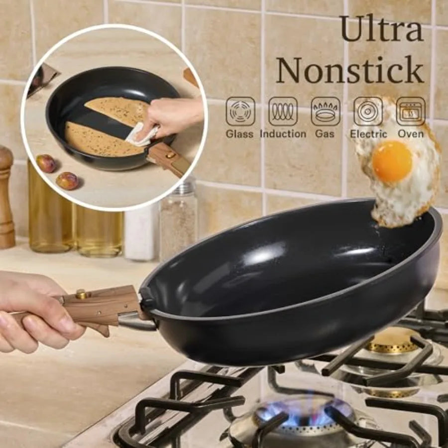 Ceramic Cookware Set with Nonstick Cooking