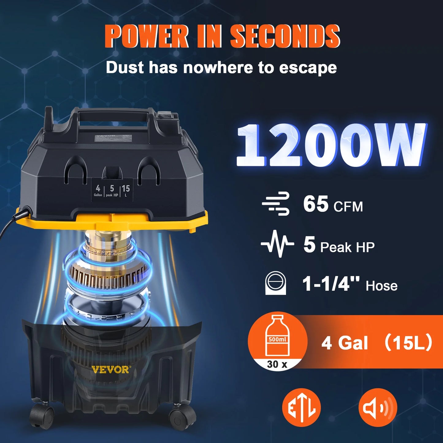 Portable Wet-Dry Vacuum Cleaner, Car & Home