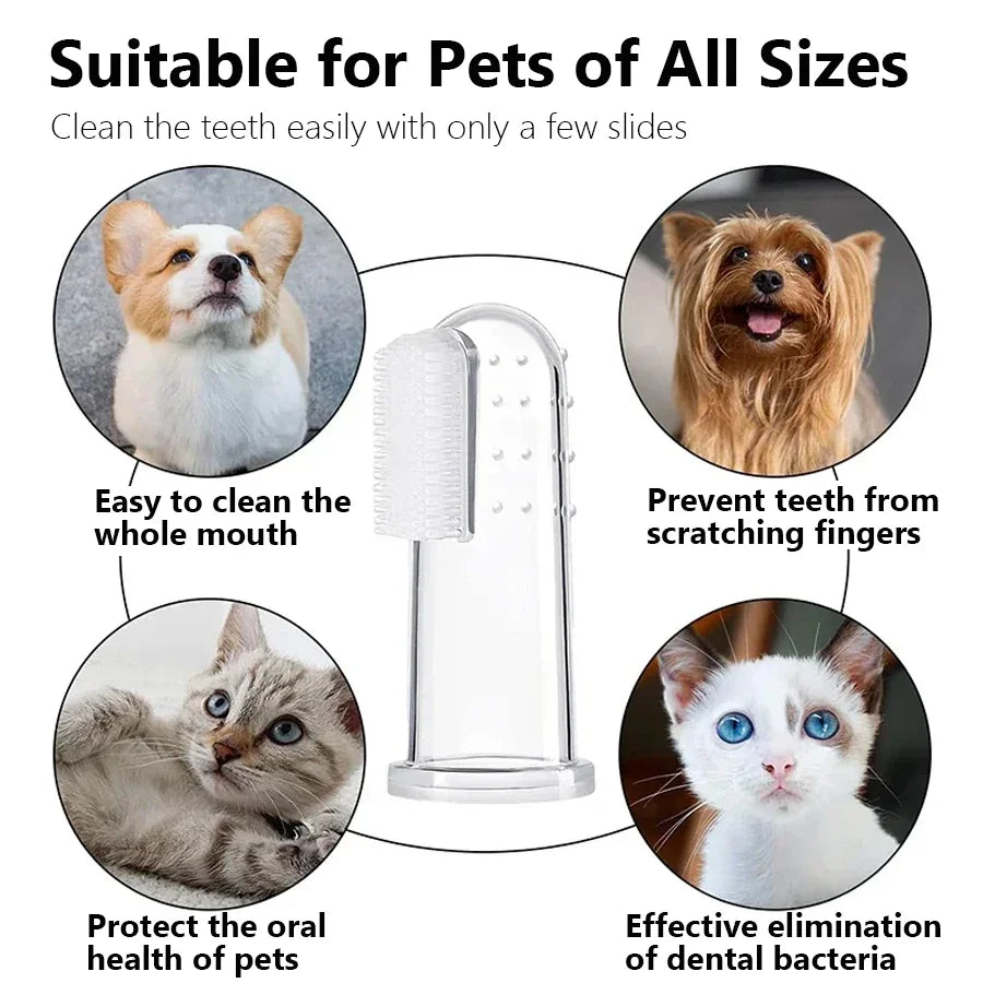 silicone finger toothbrush set for pets