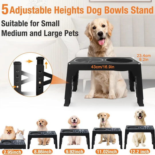 adjustable elevated dog feeder