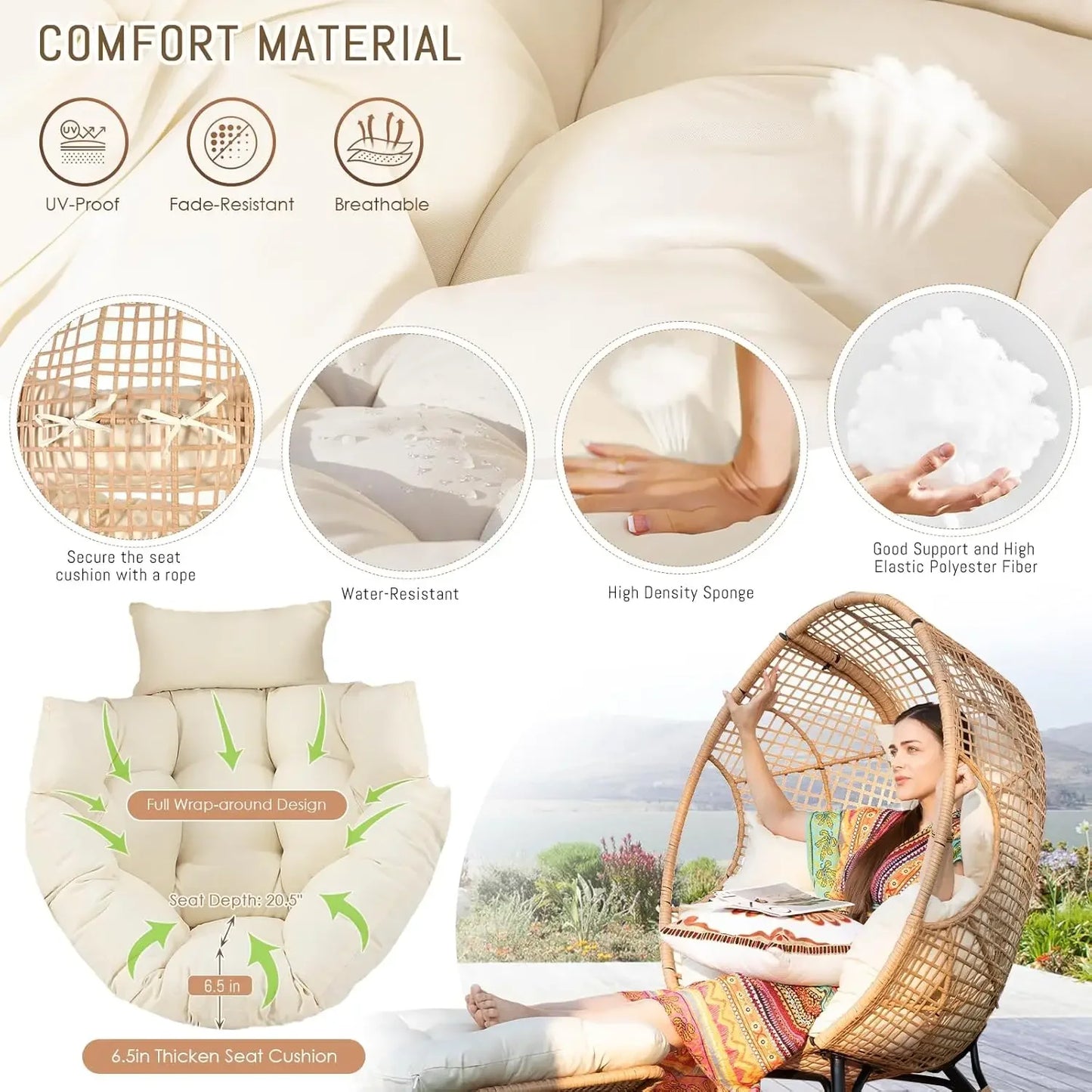 Wicker Patio Lounger with Ottoman