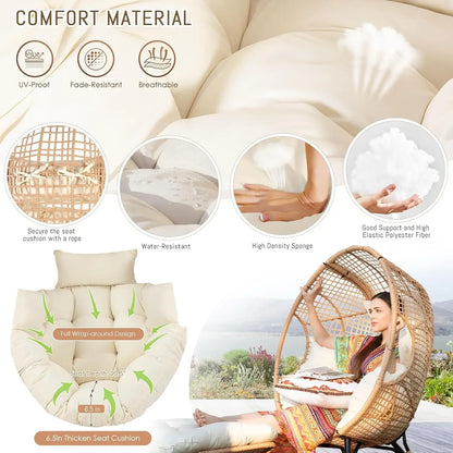 Wicker Patio Lounger with Ottoman