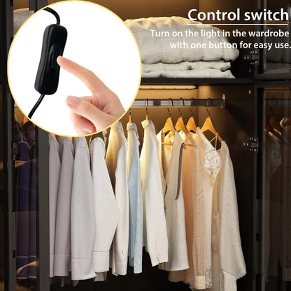 Wardrobe with Glass Doors and LED Lights