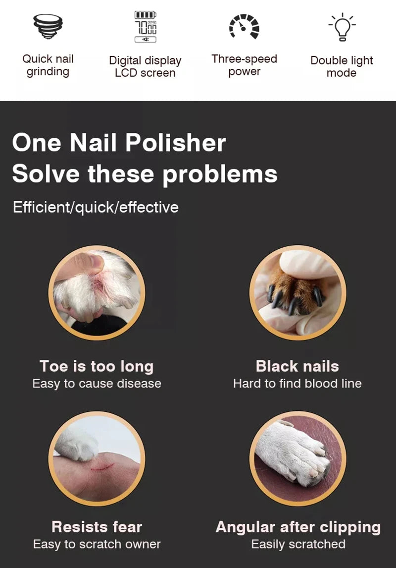 electric pet nail grinder With LED Light
