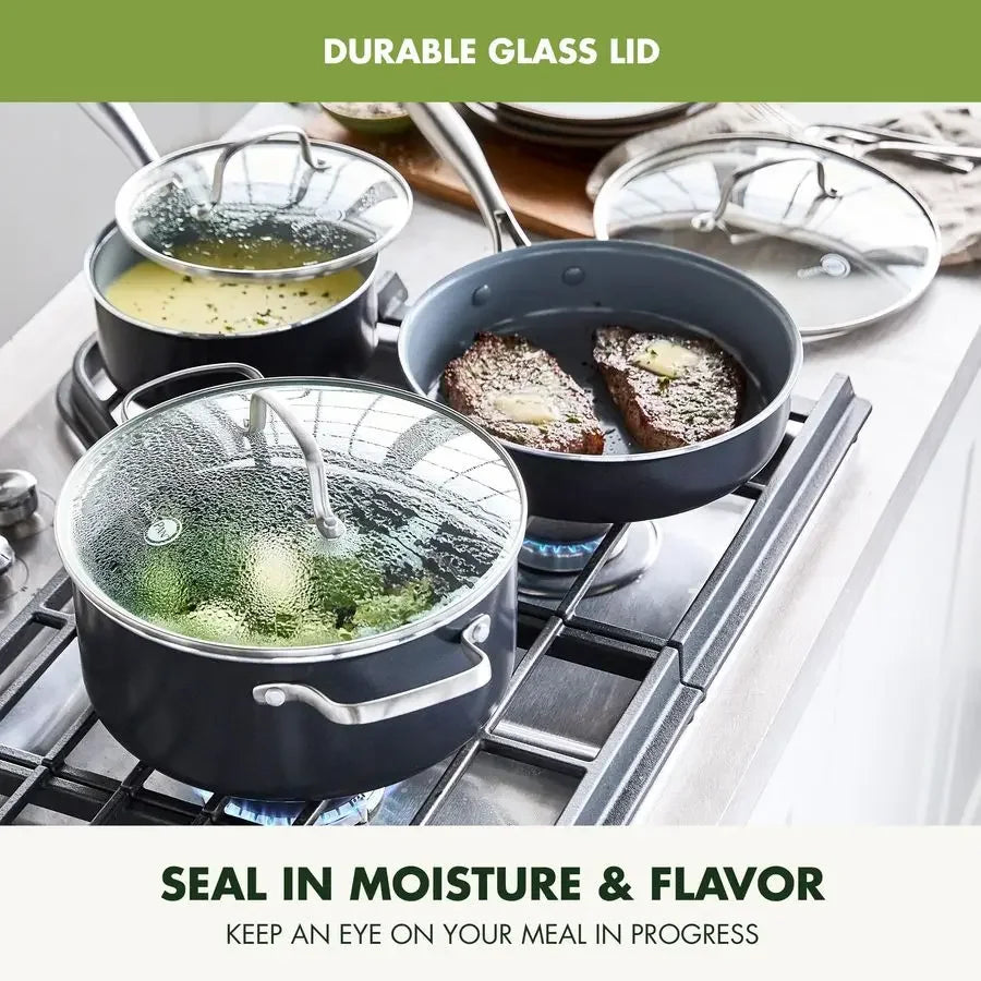 Ceramic Cookware Set, BUILT FOR OVEN COOKING
