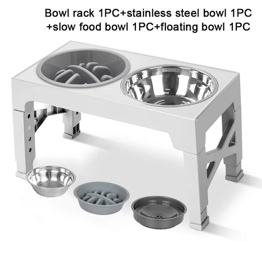 adjustable elevated dog feeder