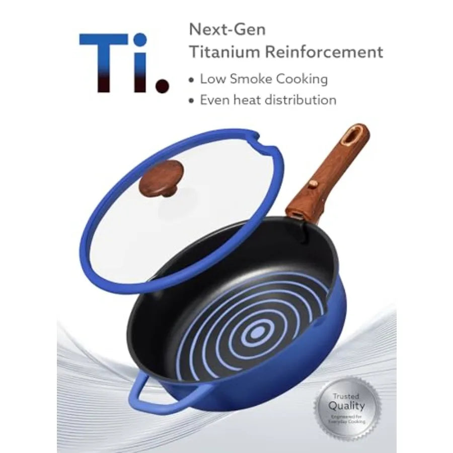 Titanium Cookware with Non-Stick Cooking