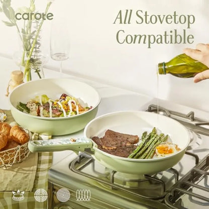 Ceramic Cookware Set with Detachable Handles