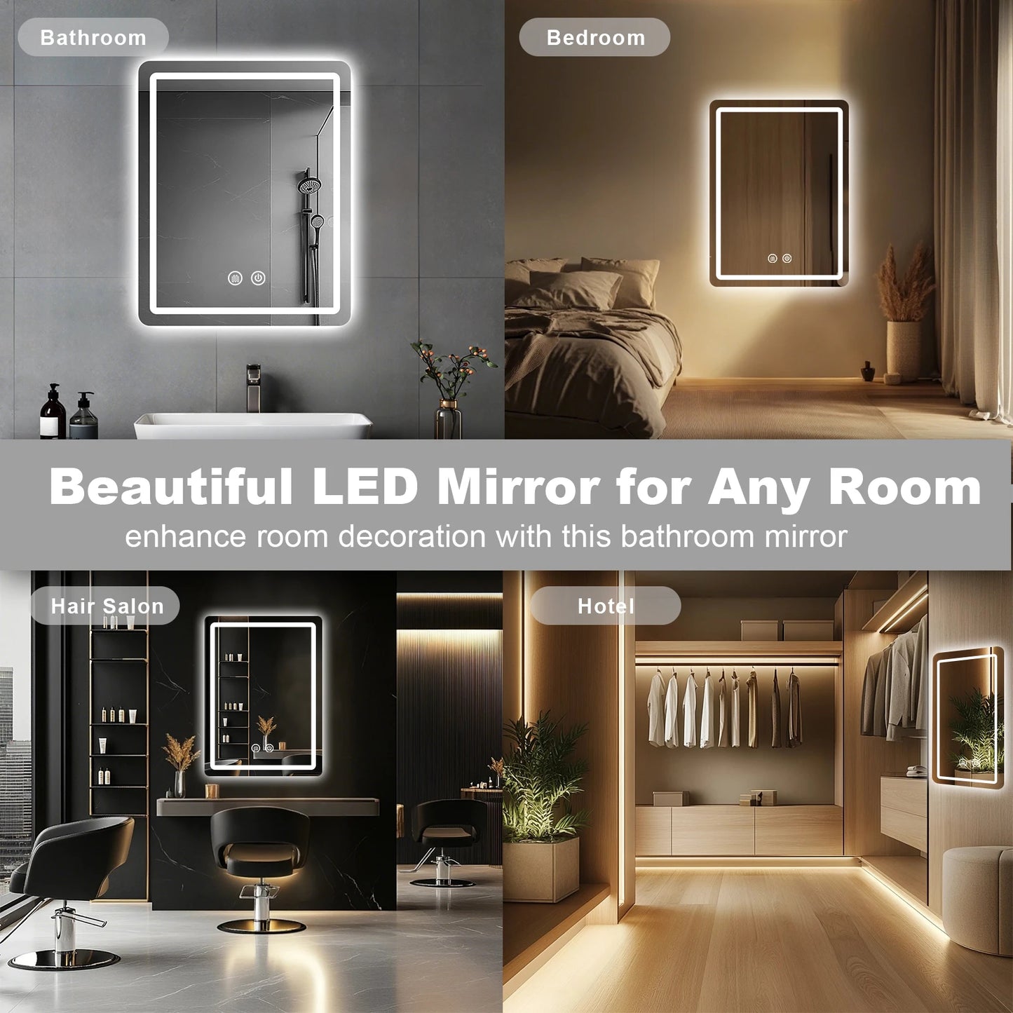 LED Bathroom Vanity Mirror with Backlit Lights