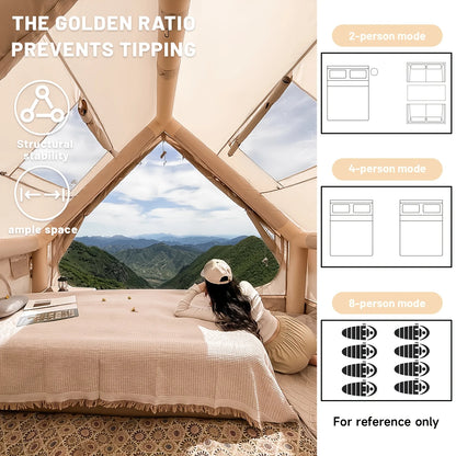 Camping Tent Large Inflatable with Skylight