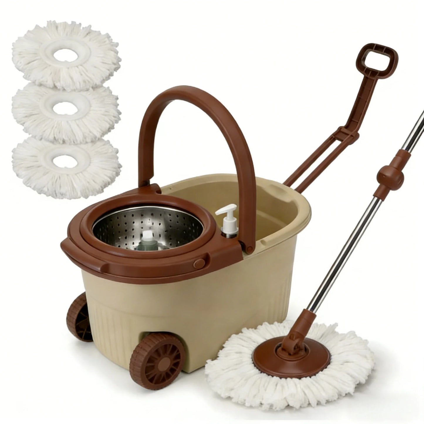 Dual-Drive Spin Mop Set with Bucket, Wet & Dry Floor Cleaning