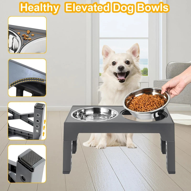 adjustable elevated dog feeder