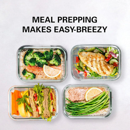 Glass Food Storage Containers 4-Pack with Lids