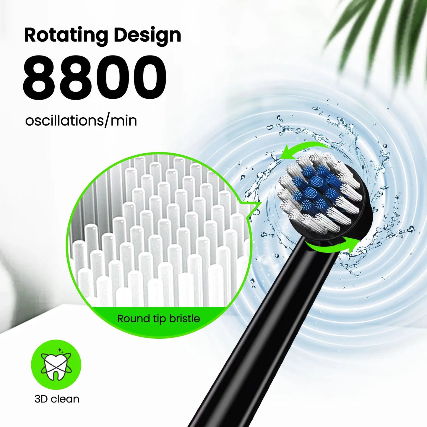 Electric Toothbrush, 4 Replacement Heads