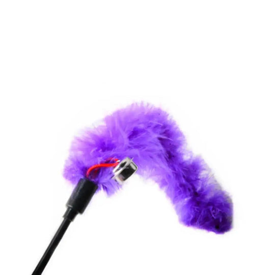 interactive cat toy wand with feather