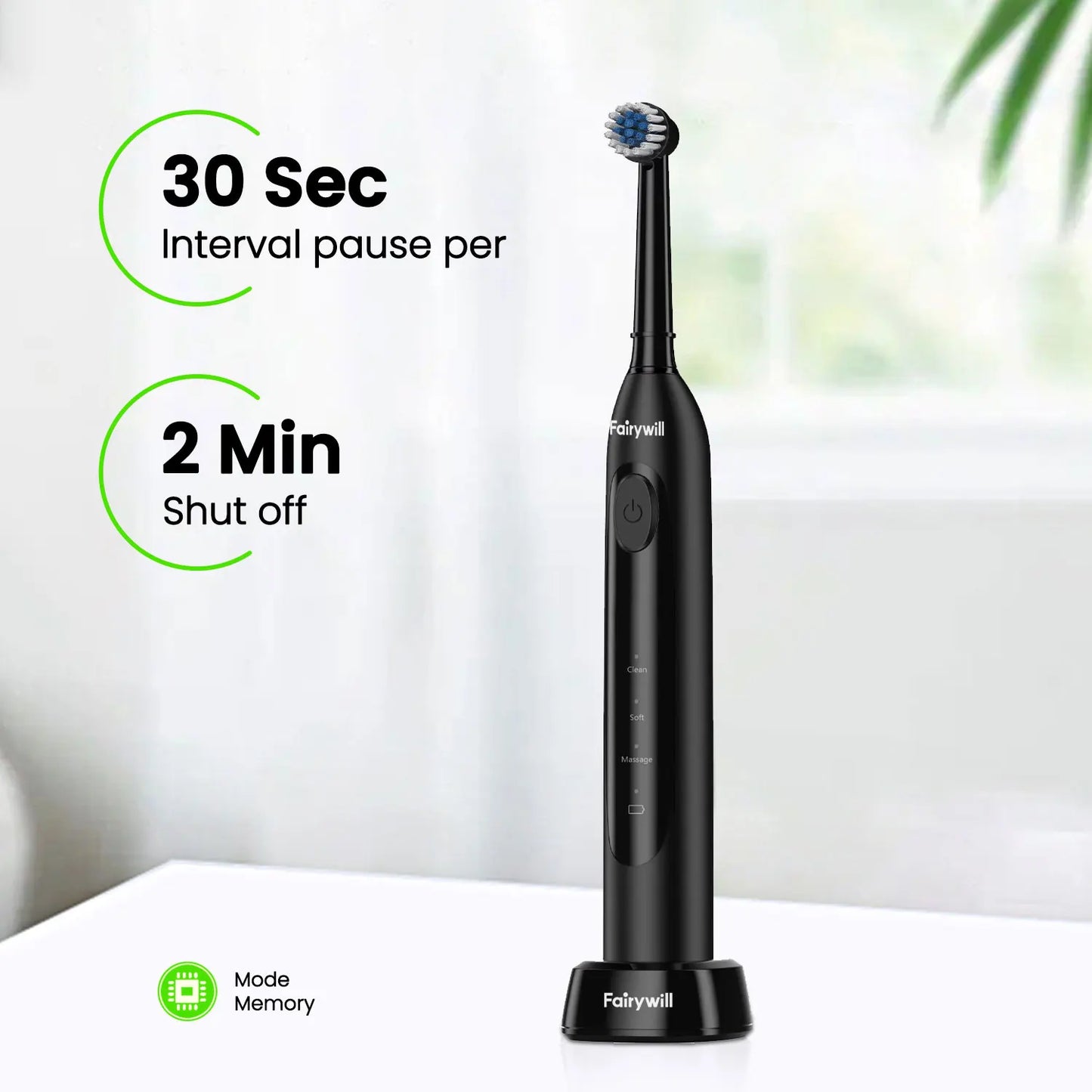 Electric Toothbrush, 4 Replacement Heads