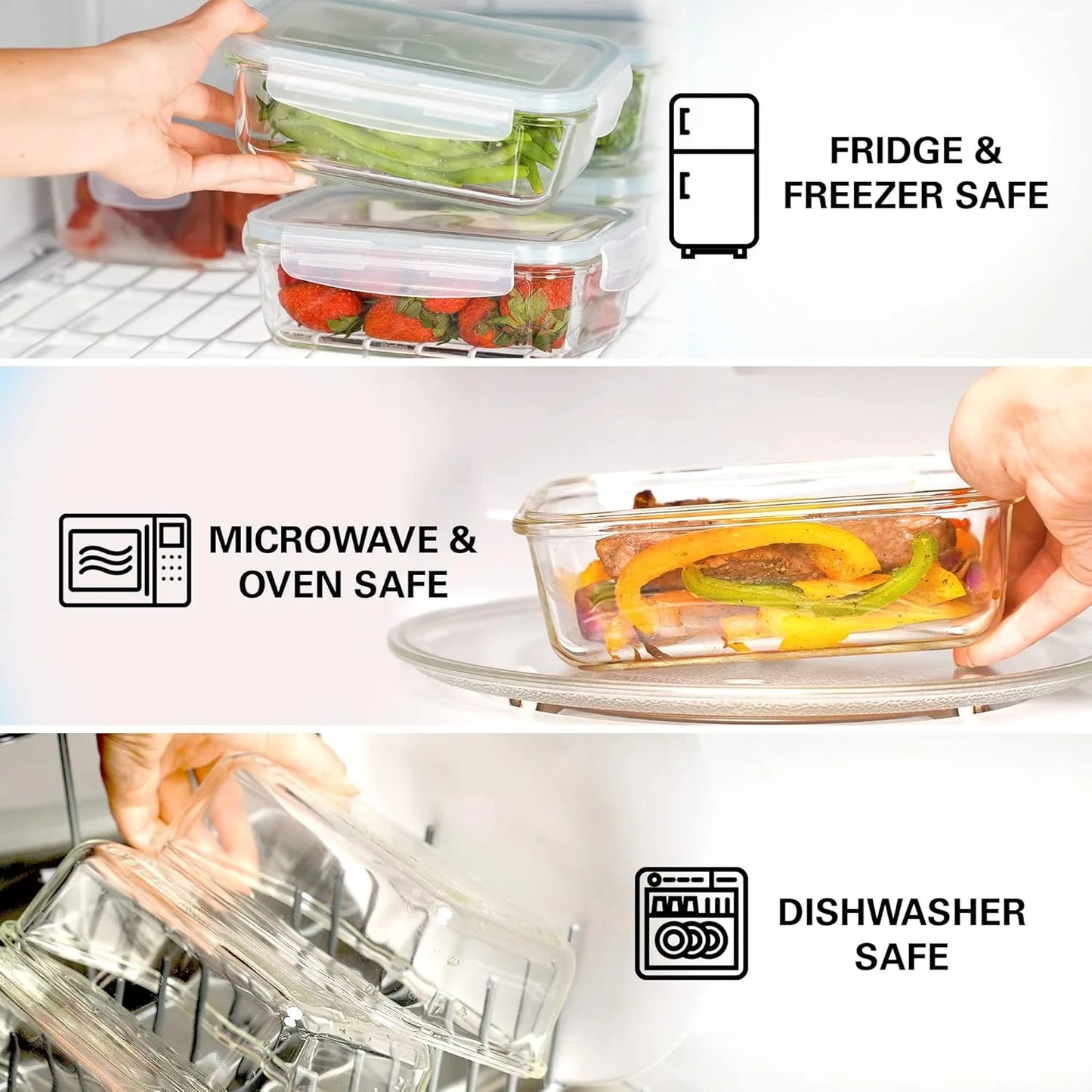 Glass Food Storage Containers 4-Pack with Lids