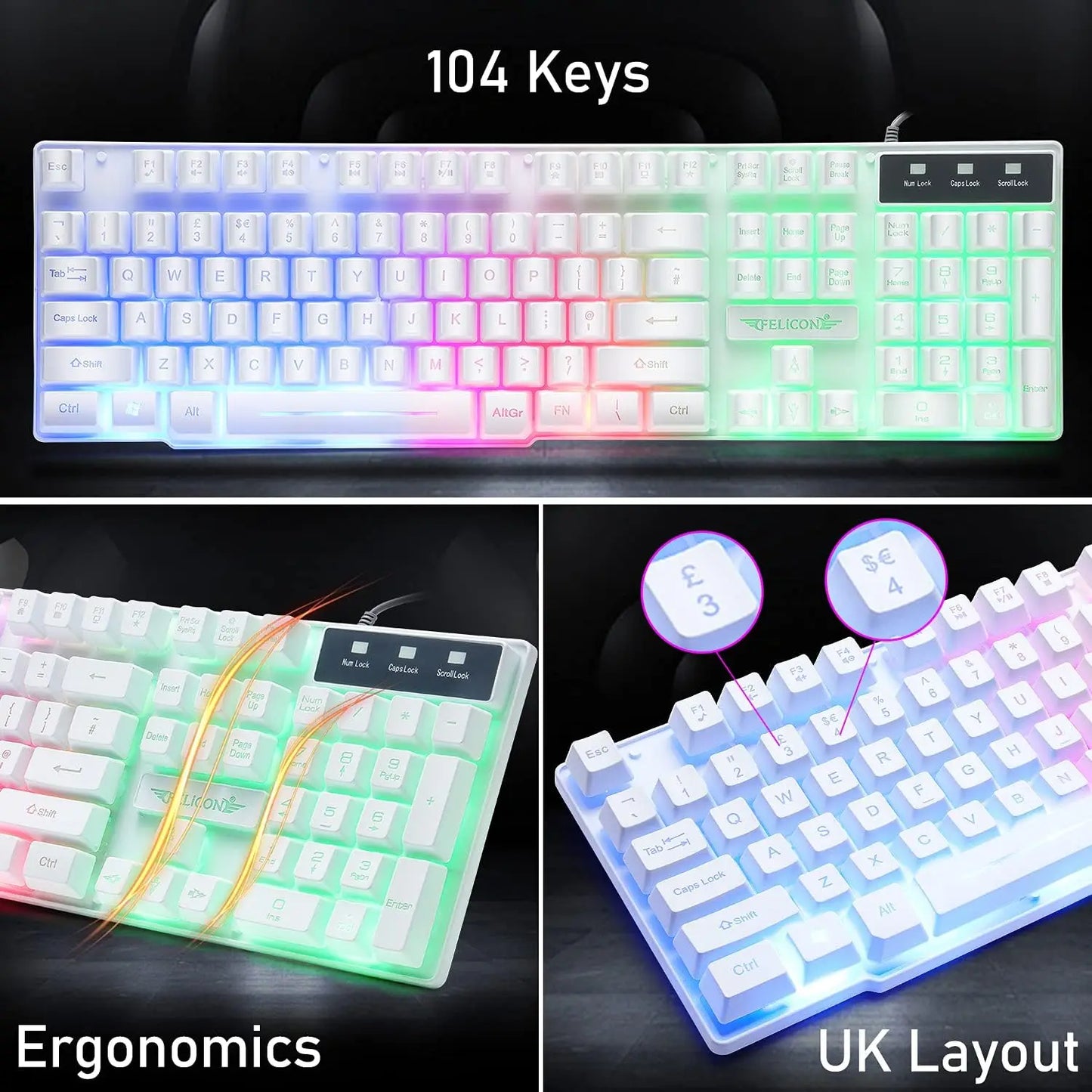 Gaming Combo Set, Keyboard, Mouse, Headset, Mouse Pad