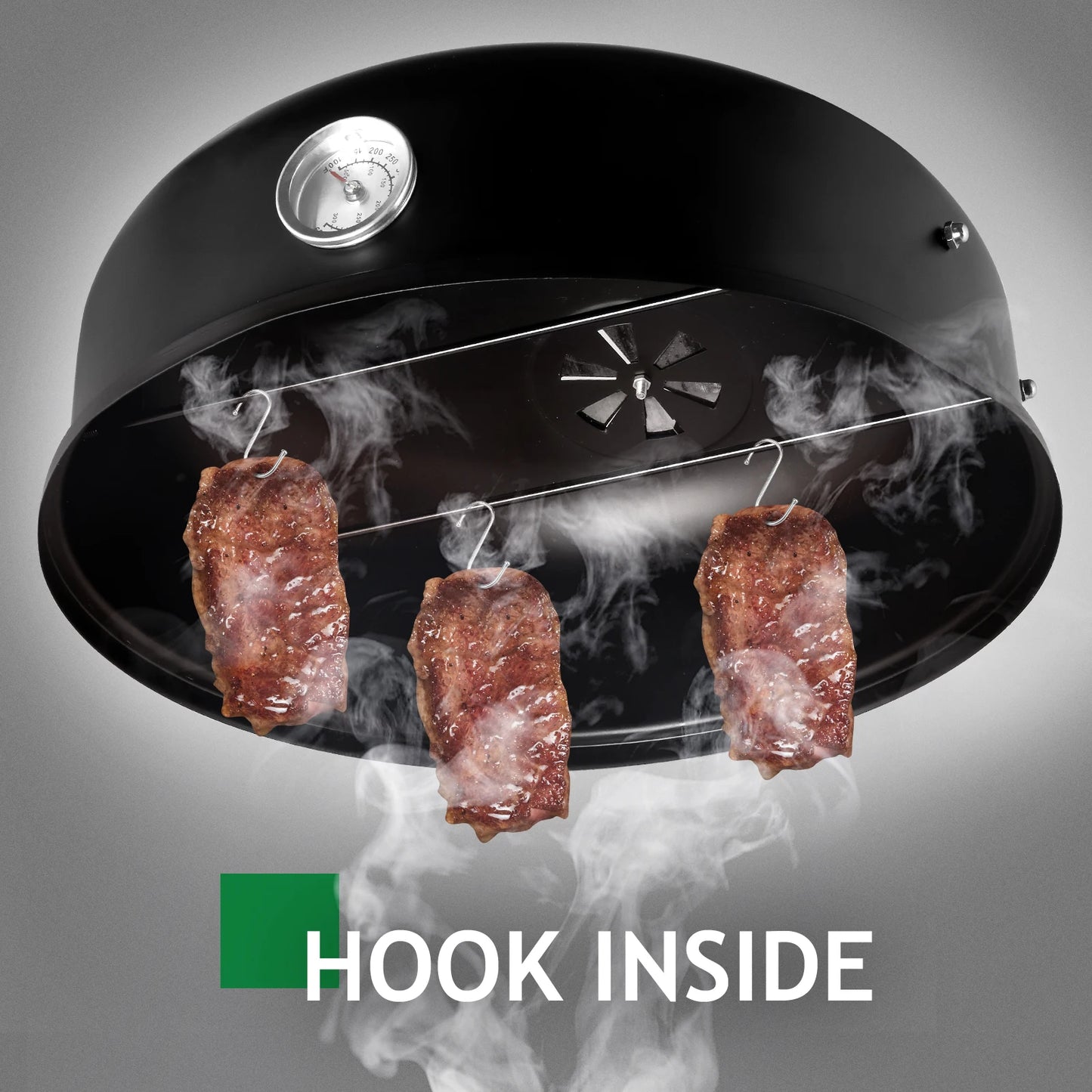 Vertical Steel Charcoal Smoker for Outdoor Cooking