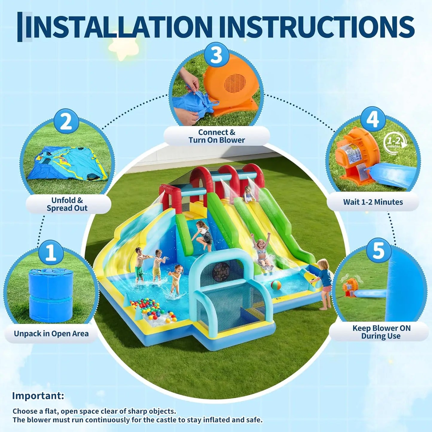 Inflatable Bounce House with Blower
