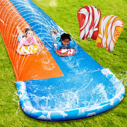 Inflatable Water Slide with Dual Racing Lanes