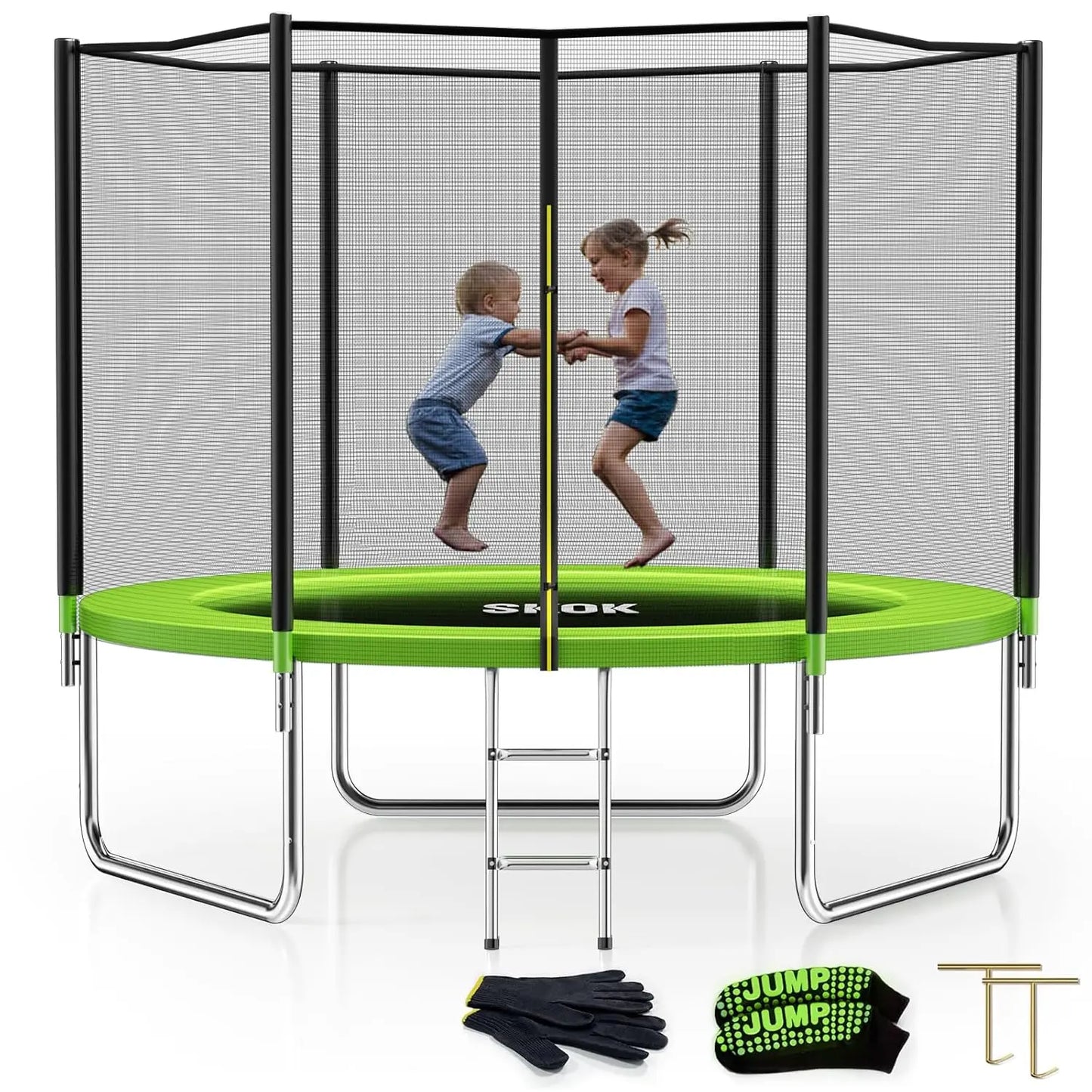 Outdoor Trampoline with Safety Enclosure Net