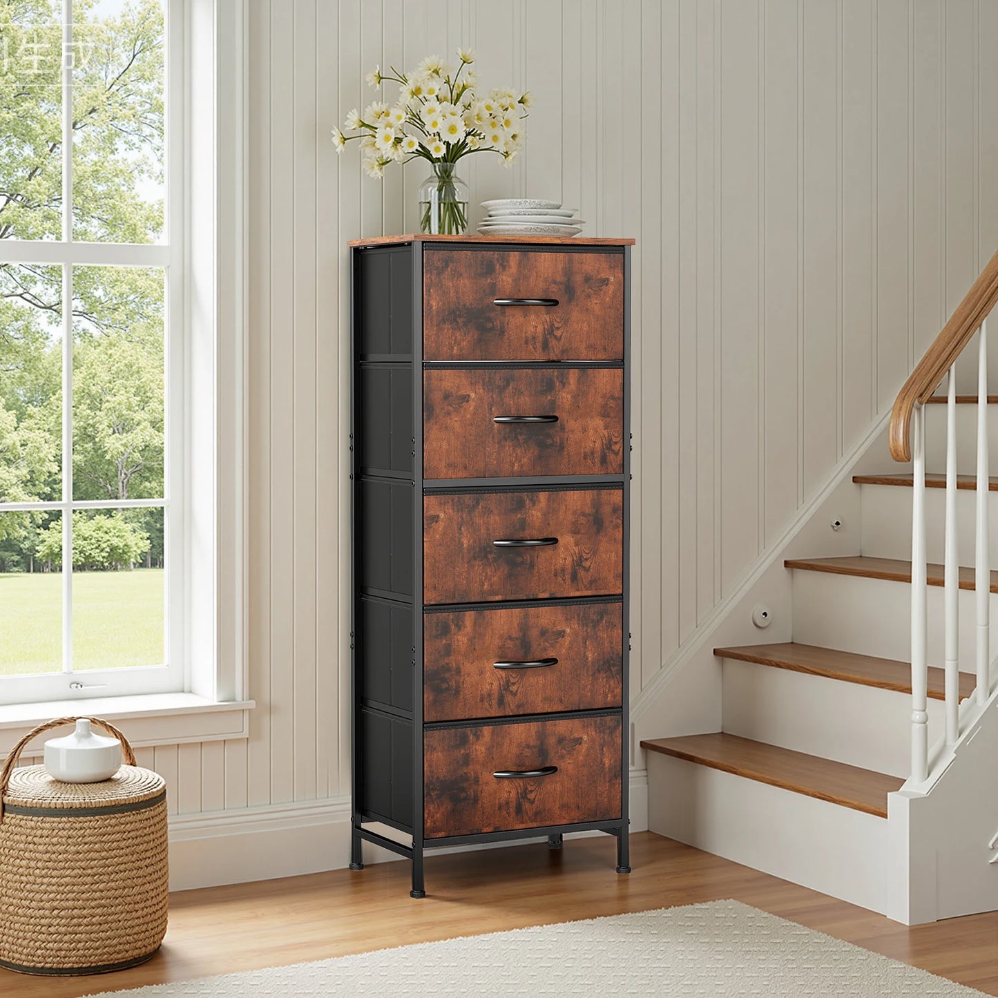 Storage Furniture for Bedroom, 5 Fabric Drawers
