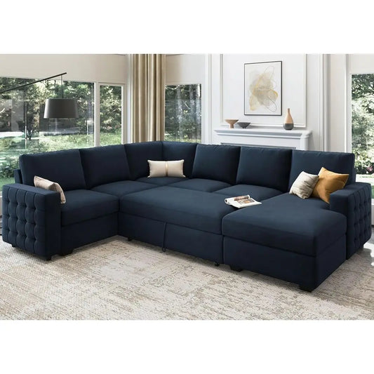 Sleeper Sofa with Pull-Out Bed, Storage