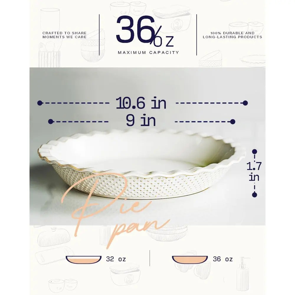 Ceramic Pie Pan Set of 2