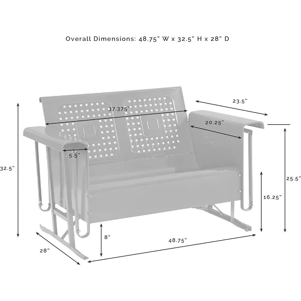 Outdoor Loveseat Glider Bench for 2-Person