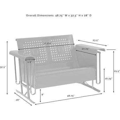 Outdoor Loveseat Glider Bench for 2-Person