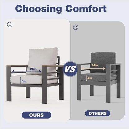 Aluminum Patio Furniture with Washable Thick Cushions