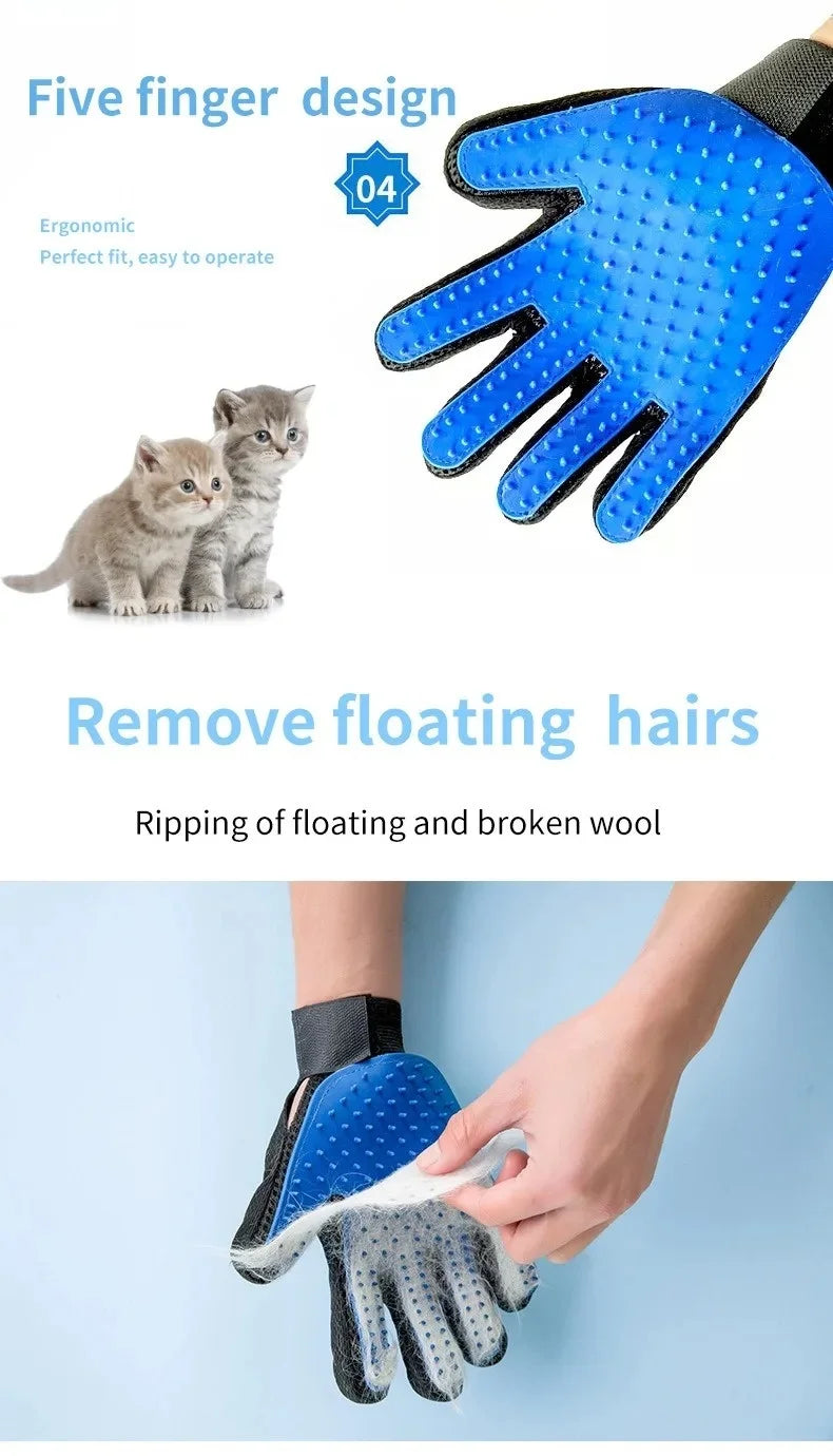 pet grooming glove deshedding tool