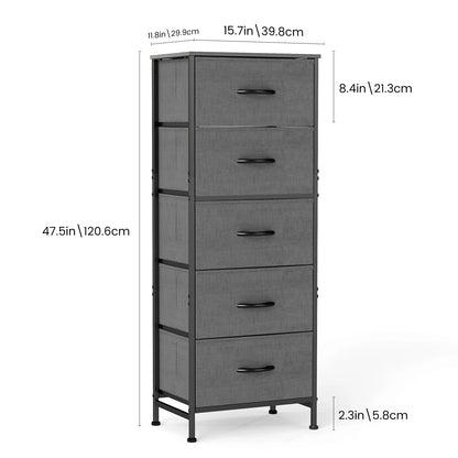 Storage Furniture for Bedroom, 5 Fabric Drawers