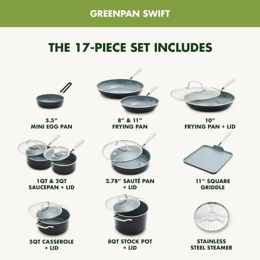 Ceramic Cookware Set, BUILT FOR OVEN COOKING