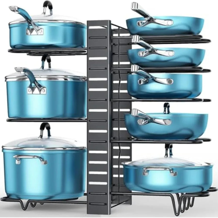 Pots and Pans Organizer for Cabinet 16.61 Height 8 Tier Storage