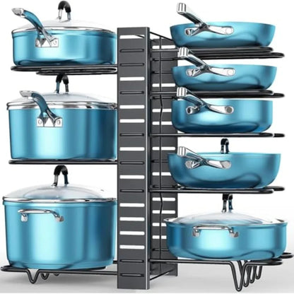 Pots and Pans Organizer for Cabinet 16.61 Height 8 Tier Storage