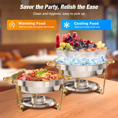 Catering Dish Buffet Stainless Steel Glass Lid
