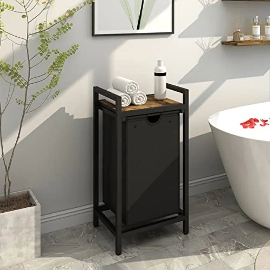 Laundry Hamper with Removable Laundry Bag and Top Shelf