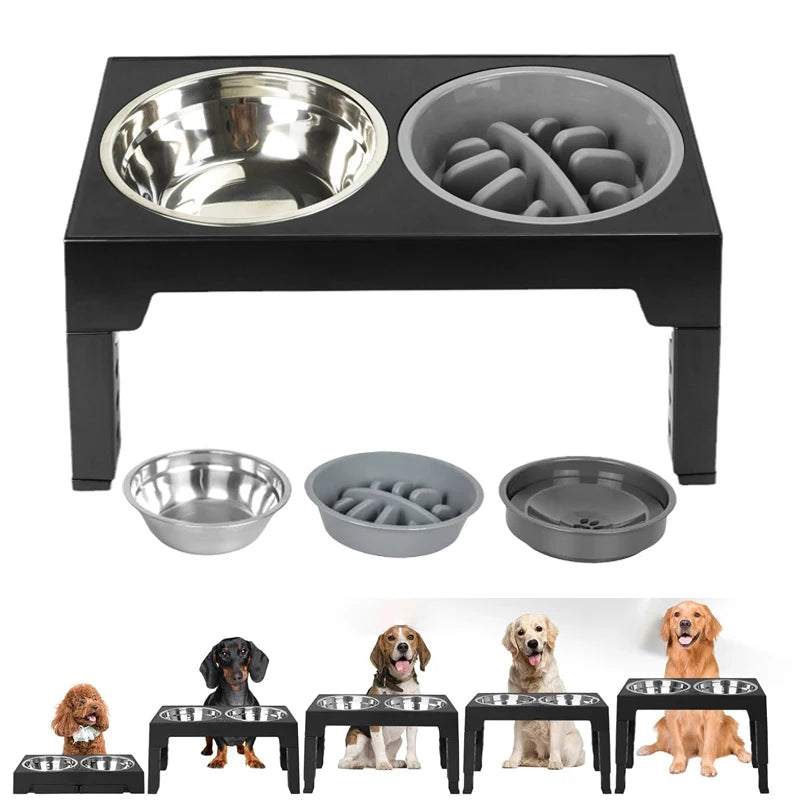 adjustable elevated dog feeder