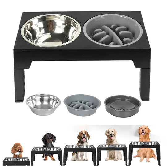 adjustable elevated dog feeder